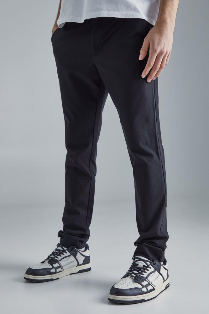 Mens Technical Stretch Tailored Slim Fit Pants - Black Cover