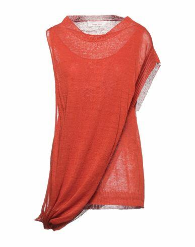 Liviana Conti Woman Sweater Orange Linen, Polyamide, Rubber Cover