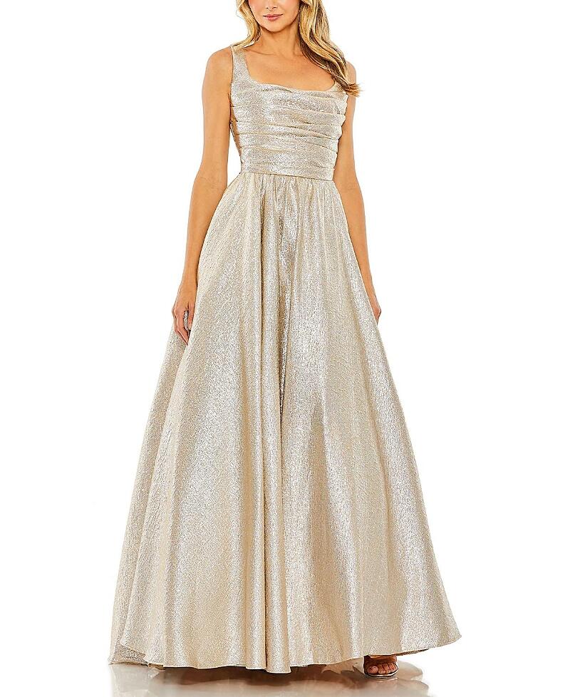 Mac Duggal Metallic Pleated Bodice Ballgown Cover