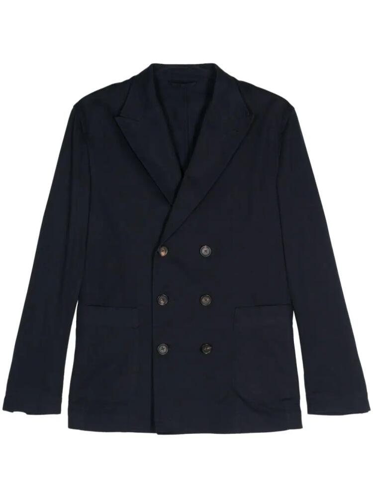 Doppiaa double-breasted twill blazer - Blue Cover