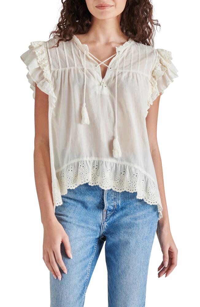 Steve Madden Bellamy Ruffle Eyelet Top in Ivory Cover