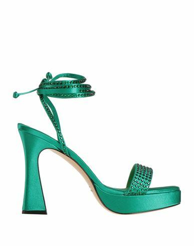 Marc Ellis Woman Sandals Green Textile fibers Cover