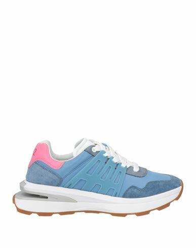 Dsquared2 Woman Sneakers Pastel blue Leather, Textile fibers Cover