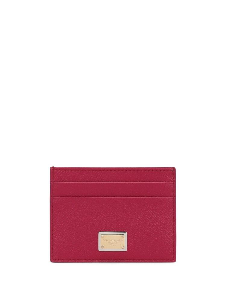 Dolce & Gabbana Dauphine logo-plaque cardholder - Pink Cover