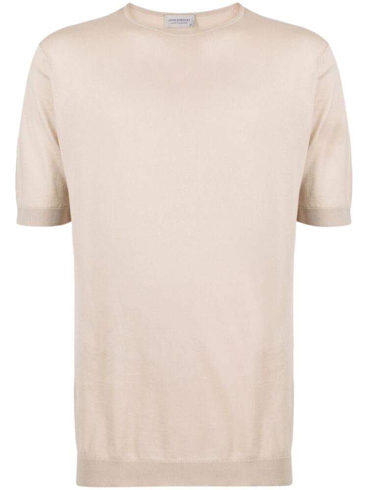 John Smedley Belden knitted cotton T-shirt - Neutrals Cover