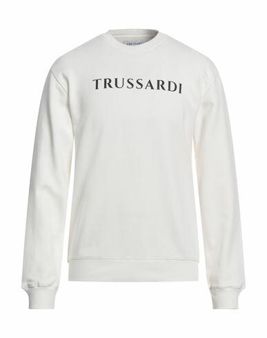 Trussardi Man Sweatshirt White Cotton Cover