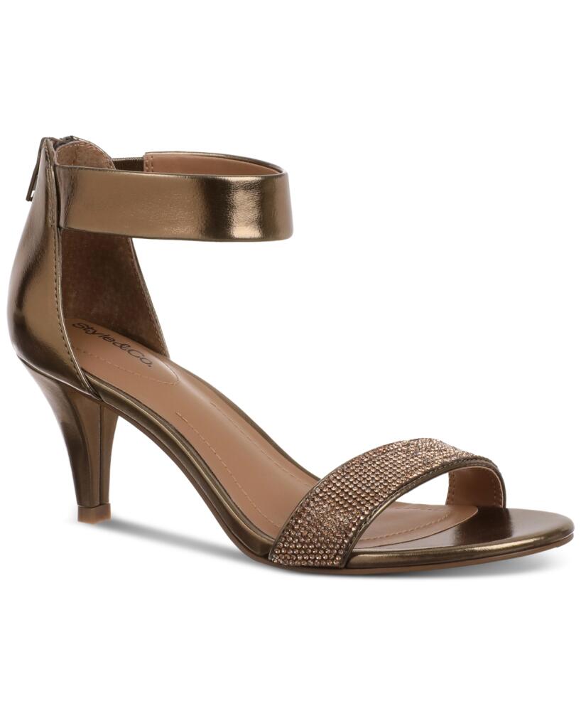 Style & Co Women's Phillys Two-Piece Evening Sandals, Created for Macy's - Bronze Cover