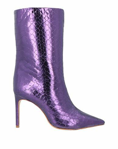 Schutz Woman Ankle boots Purple Soft Leather Cover