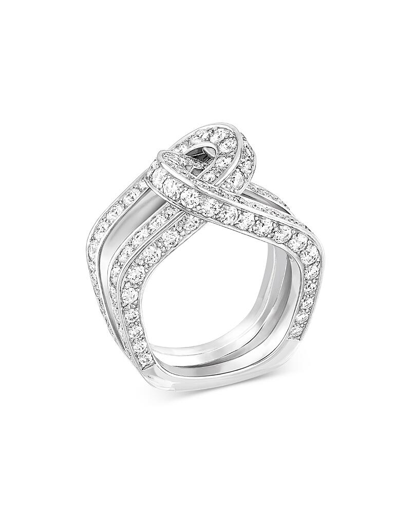 Dinh Van 18K White Gold Maillon Diamond Ring Cover