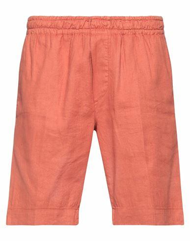 Entre Amis Man Shorts & Bermuda Shorts Rust Linen, Cotton, Elastane Cover