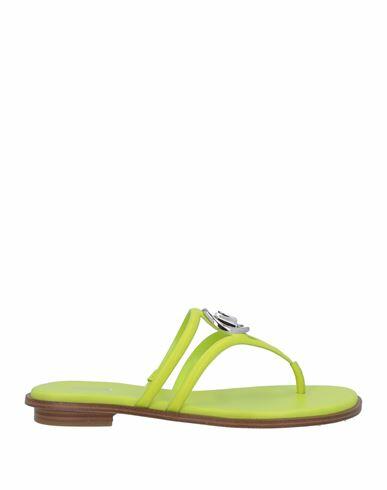 Michael Michael Kors Woman Thong sandal Acid green Soft Leather Cover