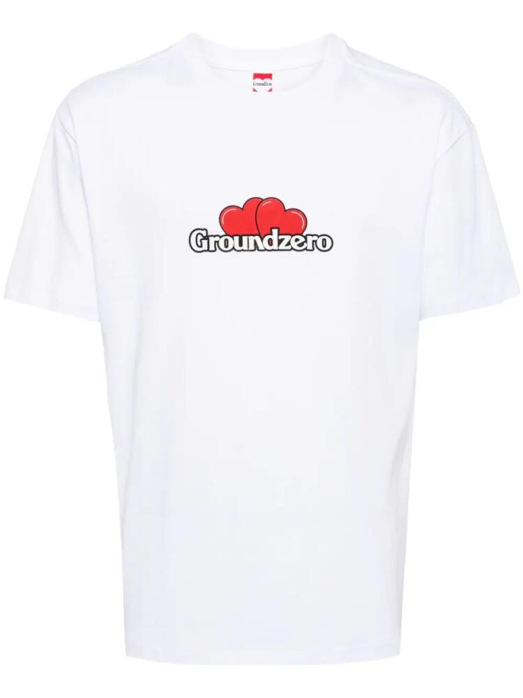 Ground Zero logo-print cotton T-shirt - White Cover