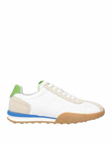 Baldinini Man Sneakers White Textile fibers, Leather Cover