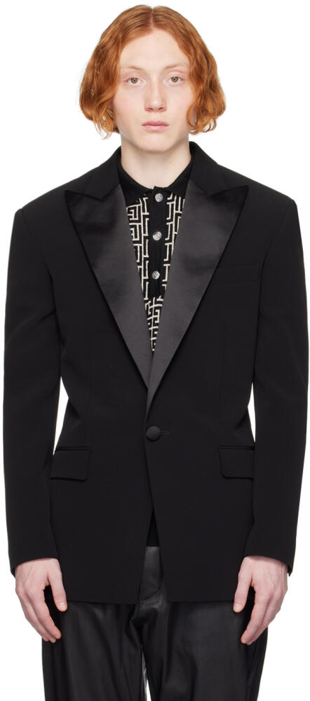 Balmain Black Single-Button Blazer Cover