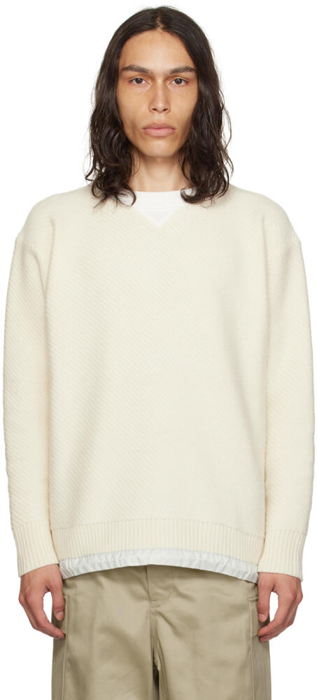 sacai Off-White Crewneck Sweater Cover