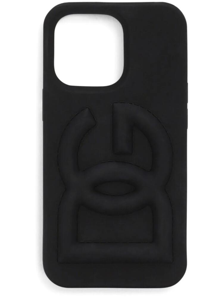 Dolce & Gabbana logo-embossed iPhone 14 Pro case - Black Cover