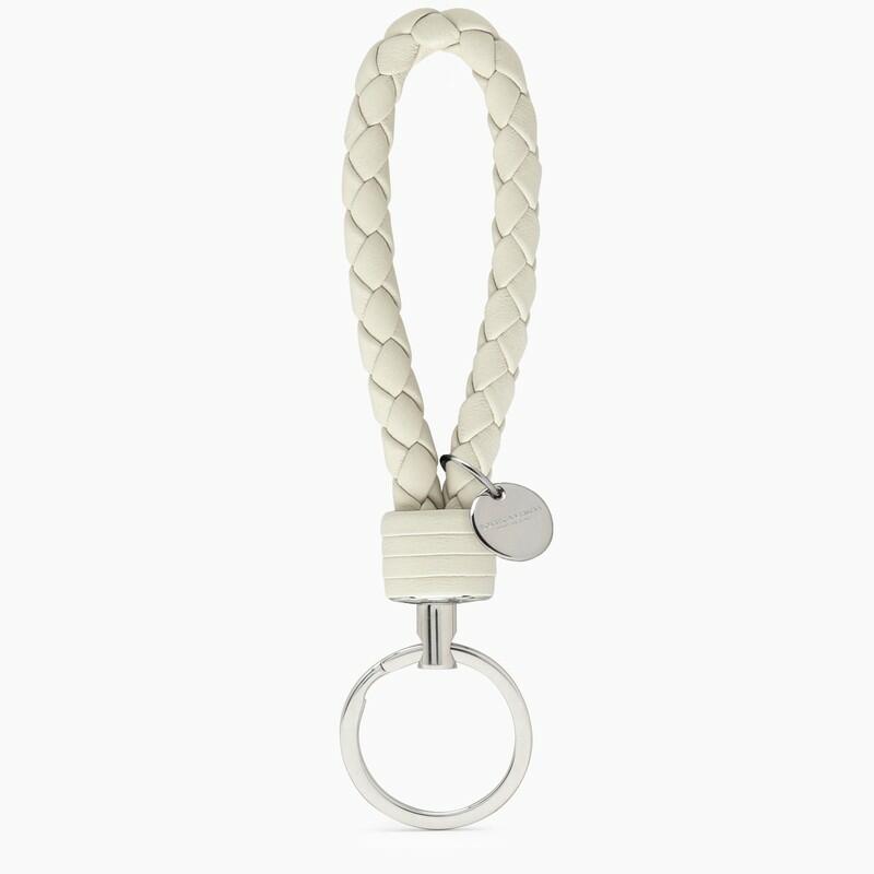 Bottega Veneta White keyring in woven leather Cover