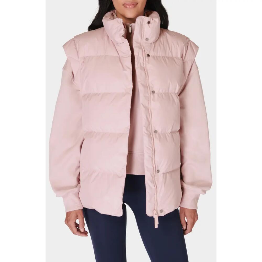 Sweaty Betty Nimbus Water Resistant Puffer Vest in Pirouette Pink Cover