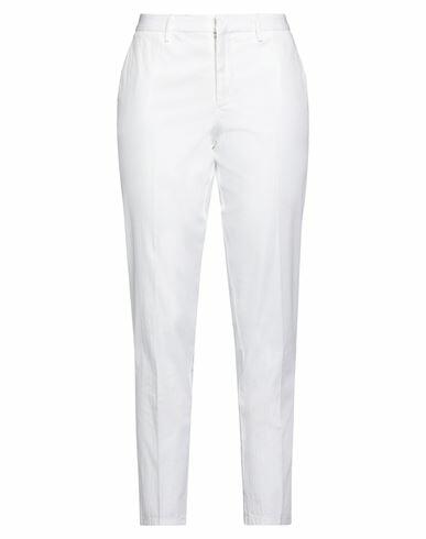 Pt Torino Woman Pants White Cotton, Elastane Cover