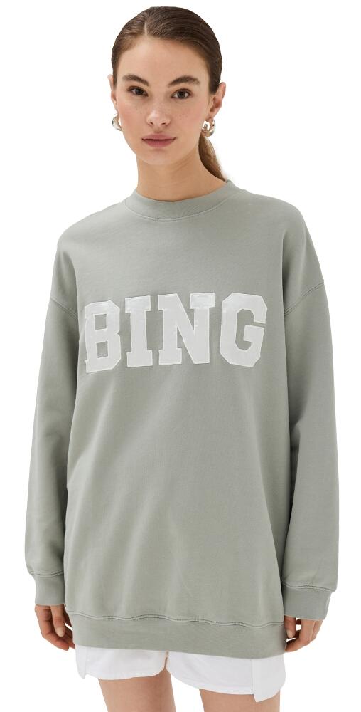 ANINE BING Tyler Satin Bing Sweatshirt Sage Green Cover