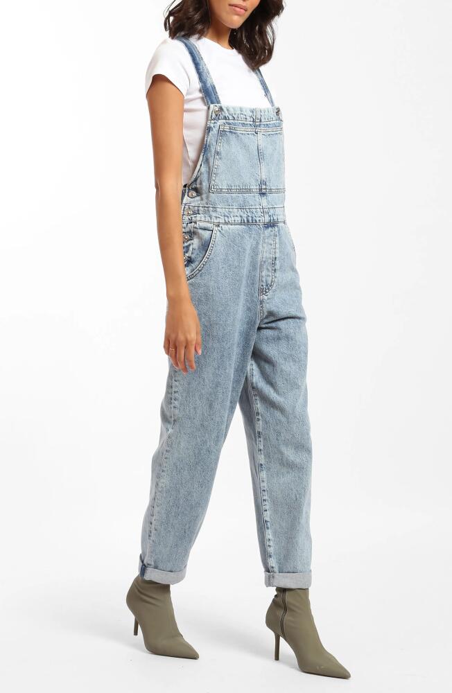 Brooklyn Industries Farra Brushed Denim Overalls in Mid Brushed Denim Cover