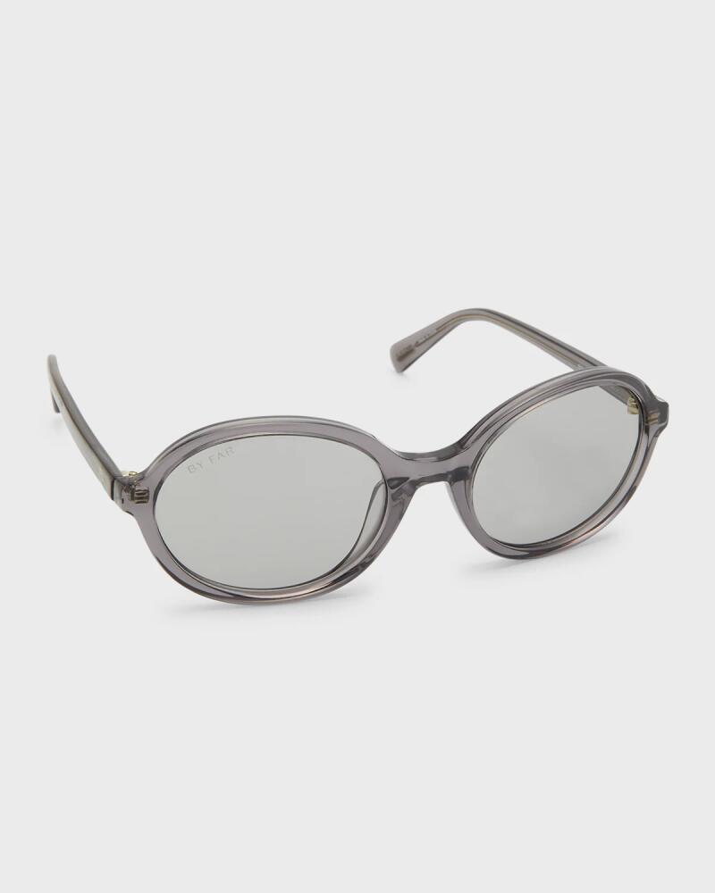 BY FAR Velvet Semi-Transparent Round Acetate Sunglasses Cover