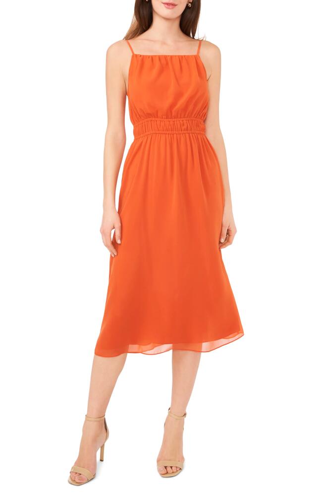 halogen(r) Shirred Waist Midi Dress in Burnt Orange Cover