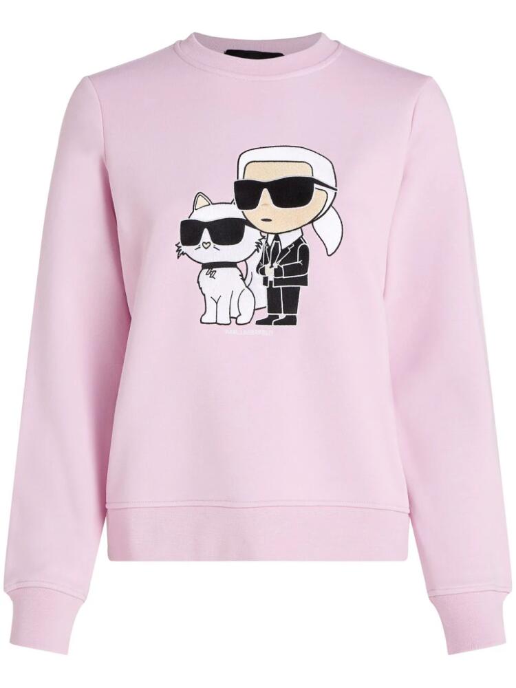 Karl Lagerfeld Ikonik Karl & Choupette sweatshirt - Pink Cover