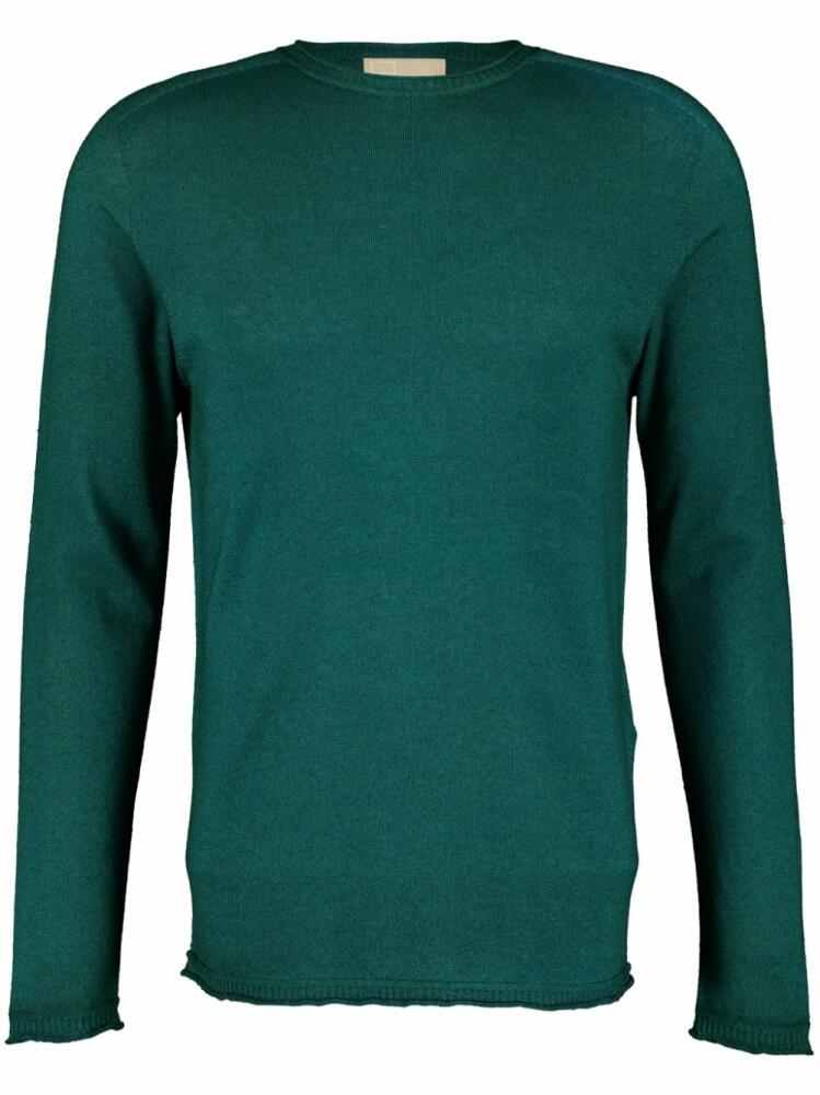 120% Lino crew-neck linen jumper - Green Cover