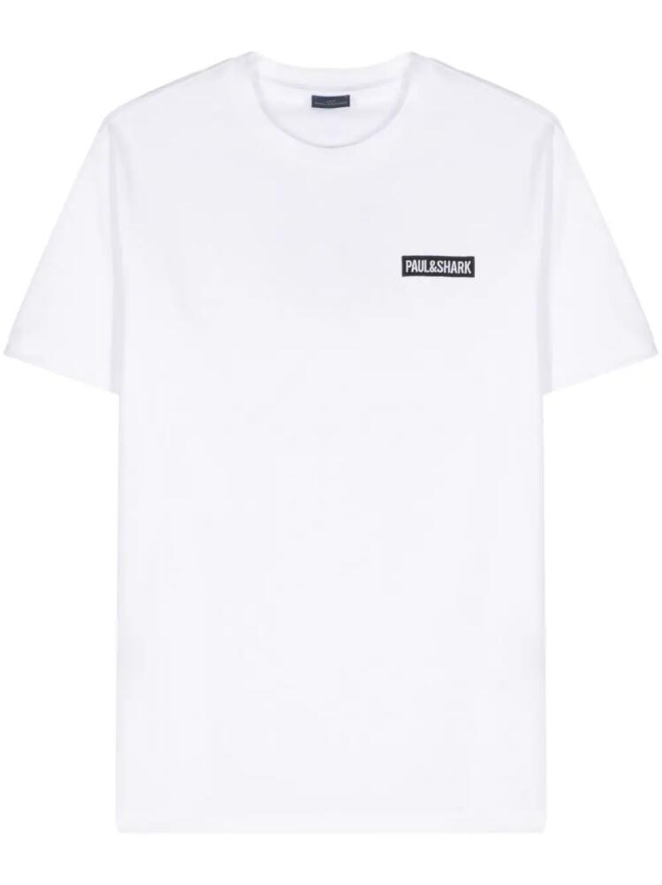 Paul & Shark appliqué-logo cotton T-shirt - White Cover