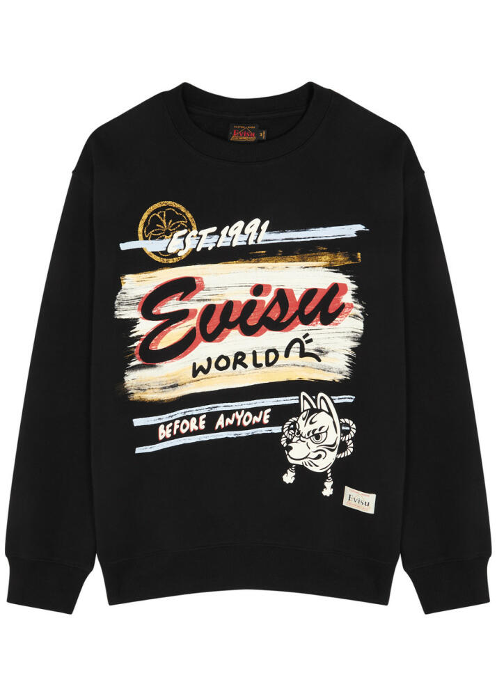 Evisu Logo-print Cotton Sweatshirt - Black Cover