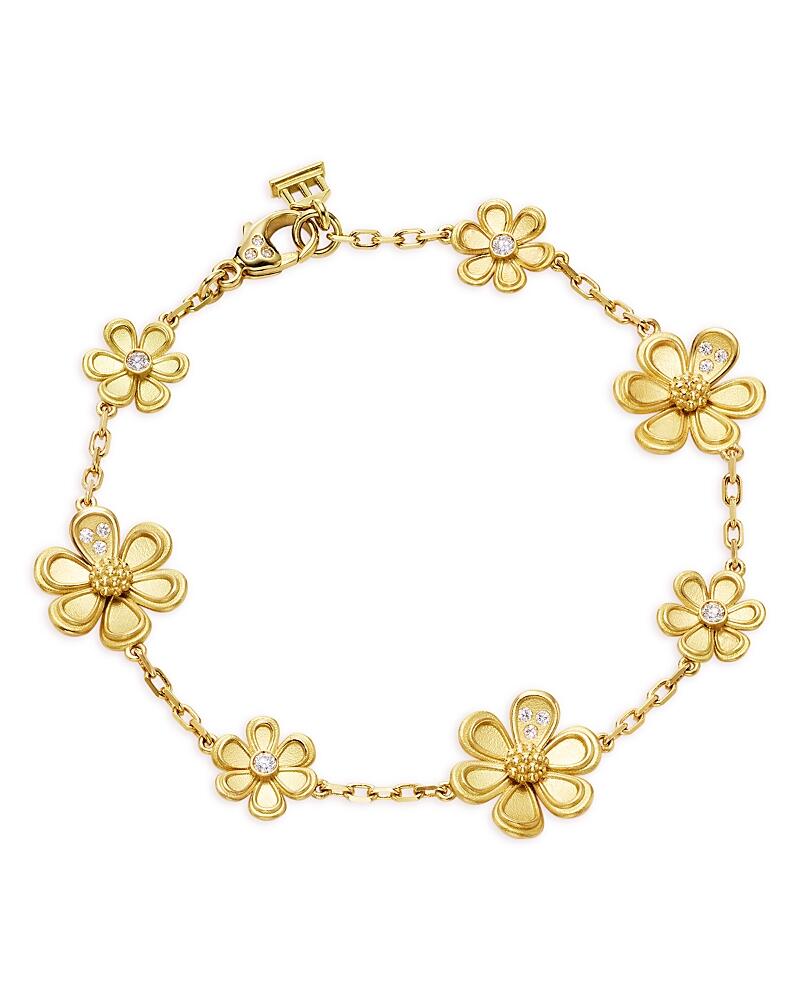 Temple St. Clair 18K Yellow Gold Fj Diamond Flower Chain Bracelet Cover