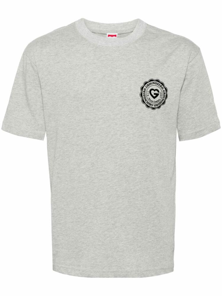 Ground Zero logo-print cotton T-shirt - Grey Cover