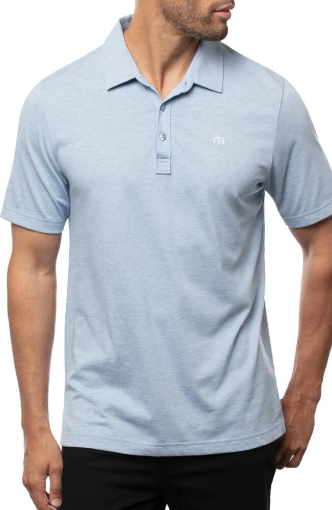 TravisMathew The Zinna Slub Piqué Polo in Heather Light Blue Cover