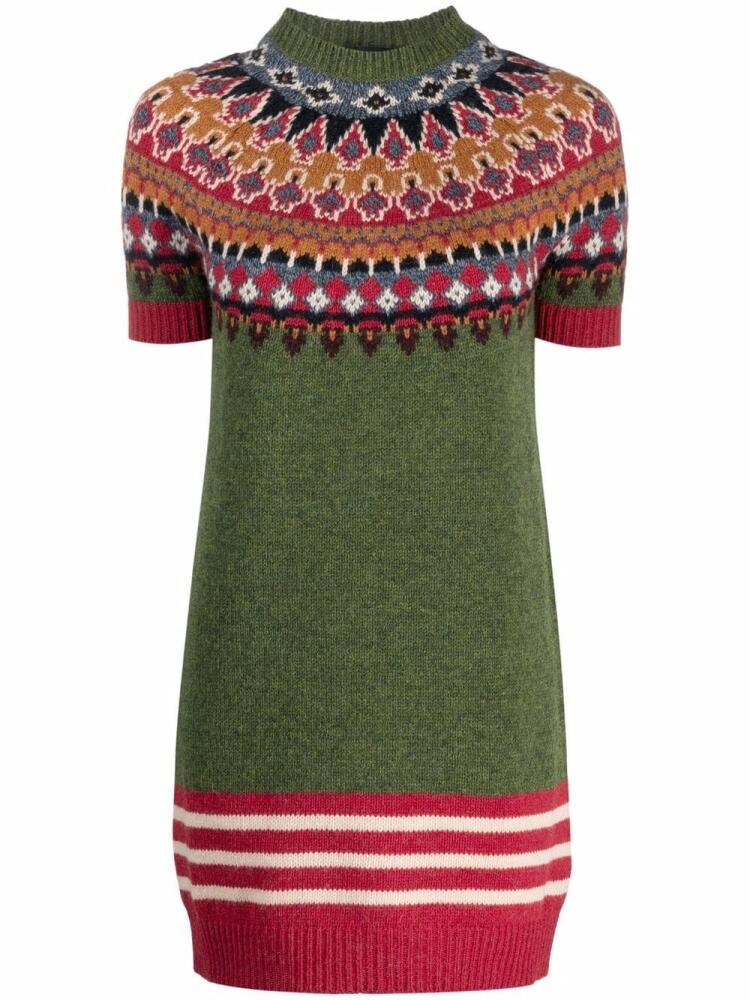 DSQUARED2 intarsia-knit wool jumper dress - Green Cover