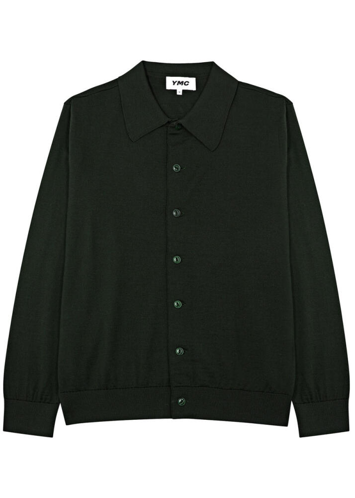 Ymc Ratpack Wool Cardigan - Green Cover