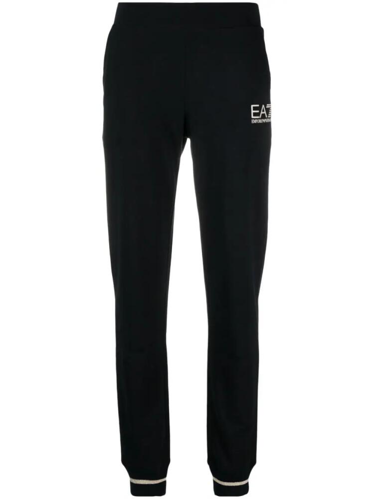 Ea7 Emporio Armani logo-print tapered track pants - Black Cover