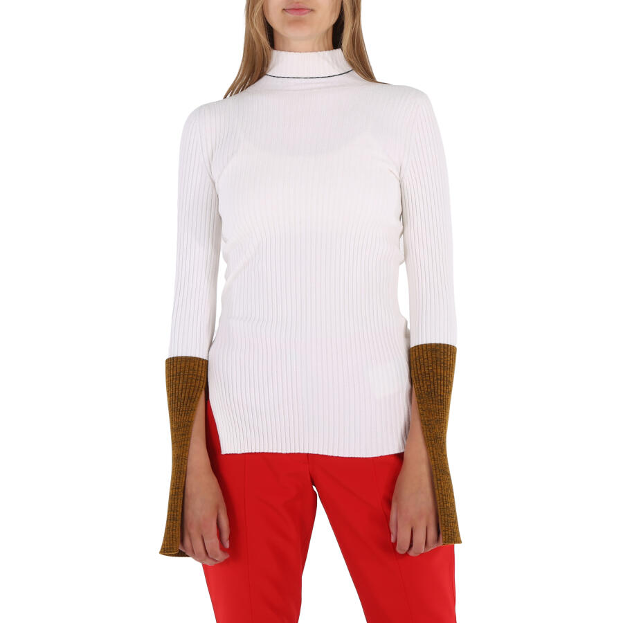 Moncler Ladies 1952 Turtleneck Contrast Cuff Sweater Cover