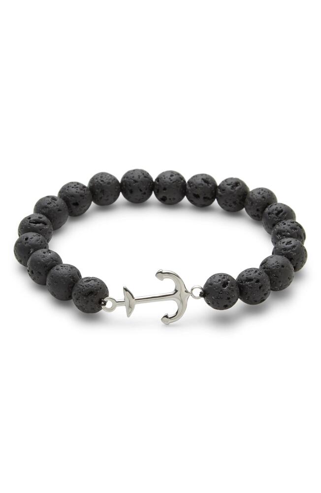 Brook and York Men's Anchor Lava Rock Beaded Bracelet in Black Cover