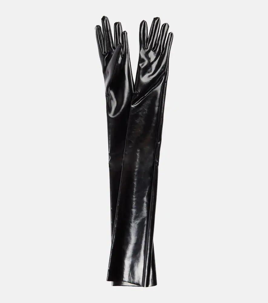 Norma Kamali Faux patent leather gloves Cover