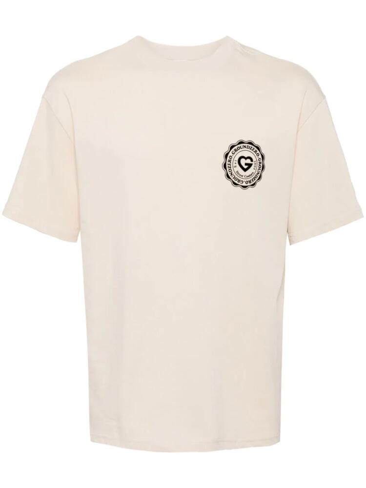 Ground Zero logo-print cotton T-shirt - Neutrals Cover