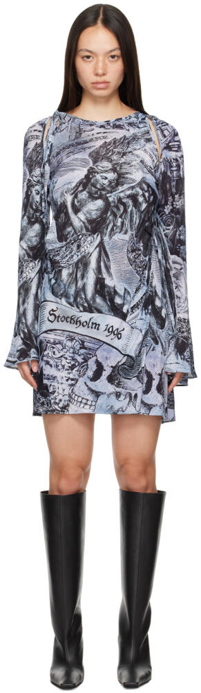 Acne Studios Gray Printed Wrap Minidress Cover