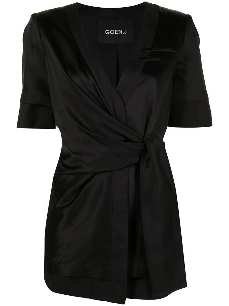 Goen.J inside-out short wrap-blazer - Black Cover