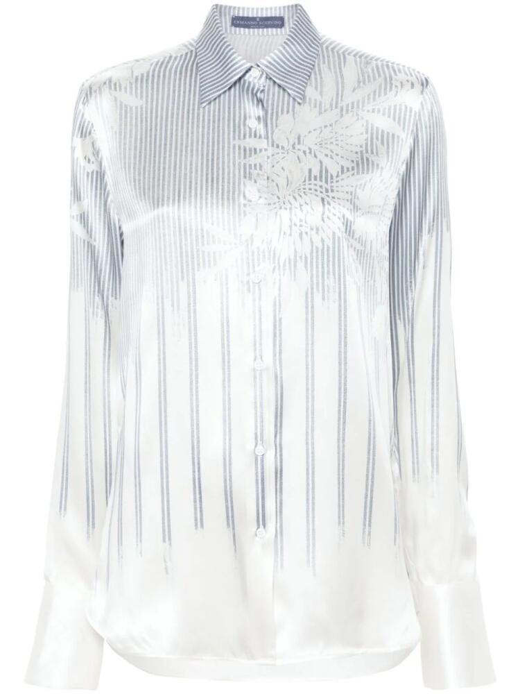 Ermanno Scervino striped silk satin shirt - Blue Cover