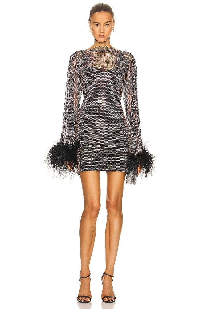 Santa Brands Feathers Mini Dress in Black Cover