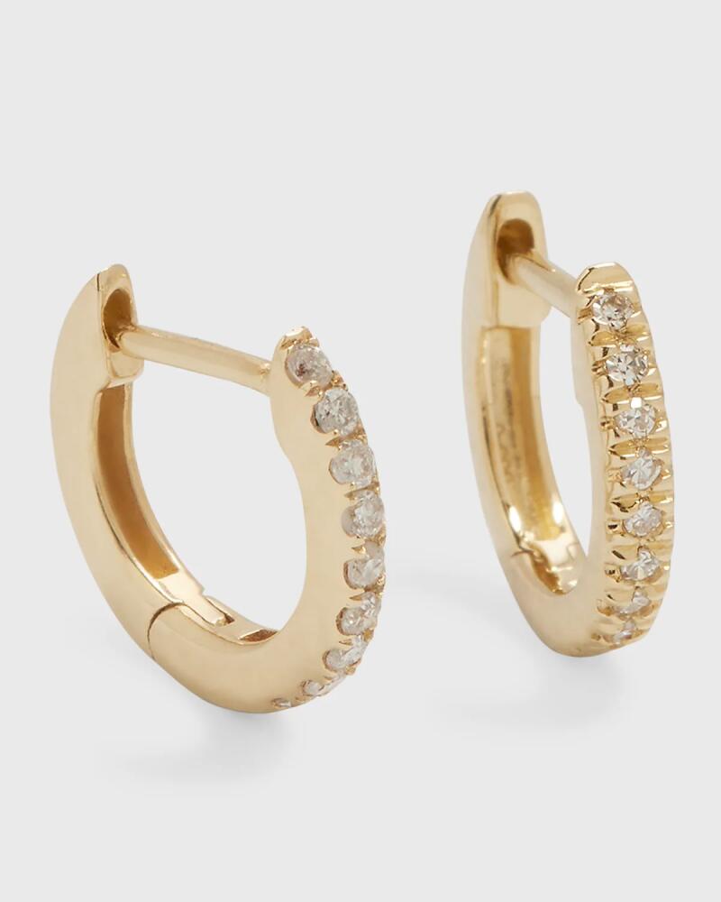 Zoe Lev Jewelry 14K Gold Mini Diamond 0.08ct Huggie Earrings Cover