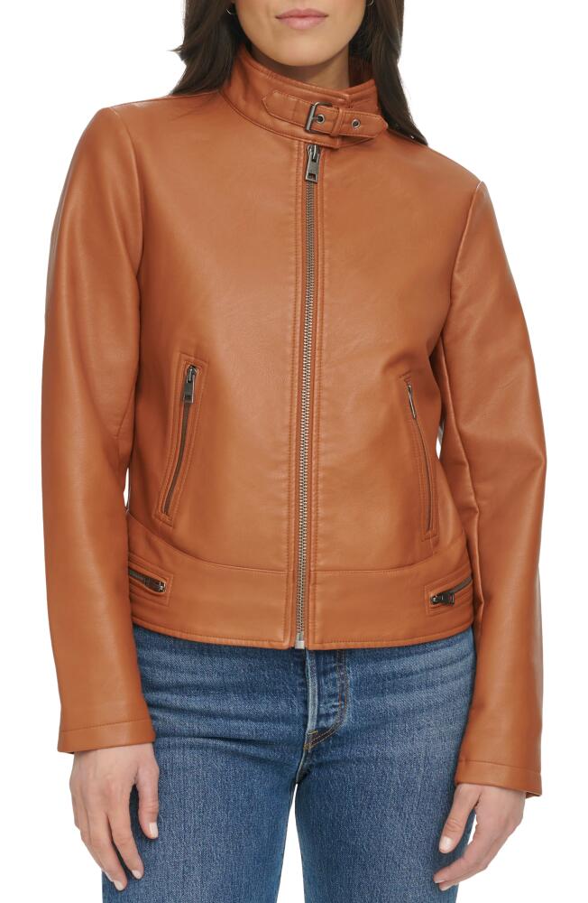 levi's Women's Faux Leather Racer Jacket in Mocha Bisque Cover