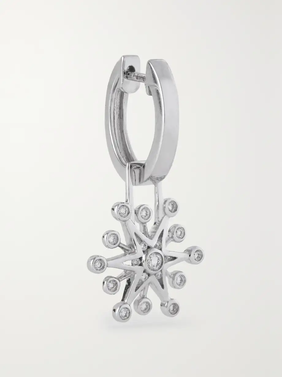 Robinson Pelham - Snowflake Earwish 14-karat White Gold Diamond Single Earring - One size Cover