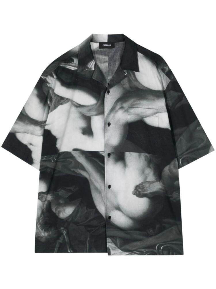 EGONlab. graphic-print cotton shirt - Black Cover