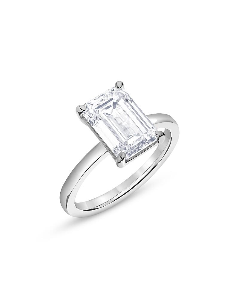 Bloomingdale's Fine Collection Certified Lab Grown Emerald-Cut Diamond Engagement Ring in 18K White Gold, 3.50 ct. t. w. Cover